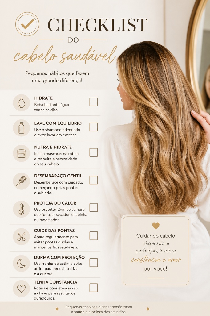 Checklist de rotina capilar